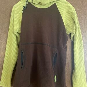 Melanzana Two-Tone Cowl Sweater - Brown and Green